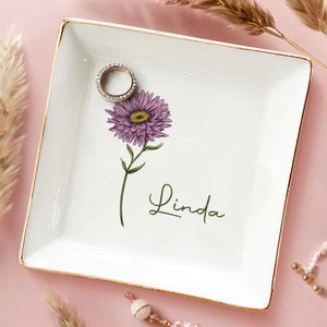 Friendships Are Evergreen, Blooming Eternal - Bestie Personalized Custom Jewelry Dish - Gift For Best Friends, BFF, Sisters