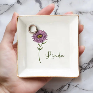 Friendships Are Evergreen, Blooming Eternal - Bestie Personalized Custom Jewelry Dish - Gift For Best Friends, BFF, Sisters