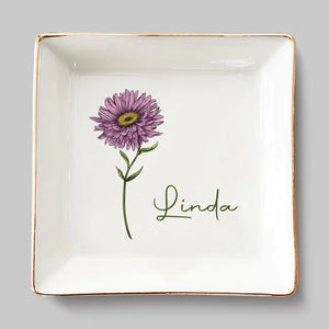 Friendships Are Evergreen, Blooming Eternal - Bestie Personalized Custom Jewelry Dish - Gift For Best Friends, BFF, Sisters