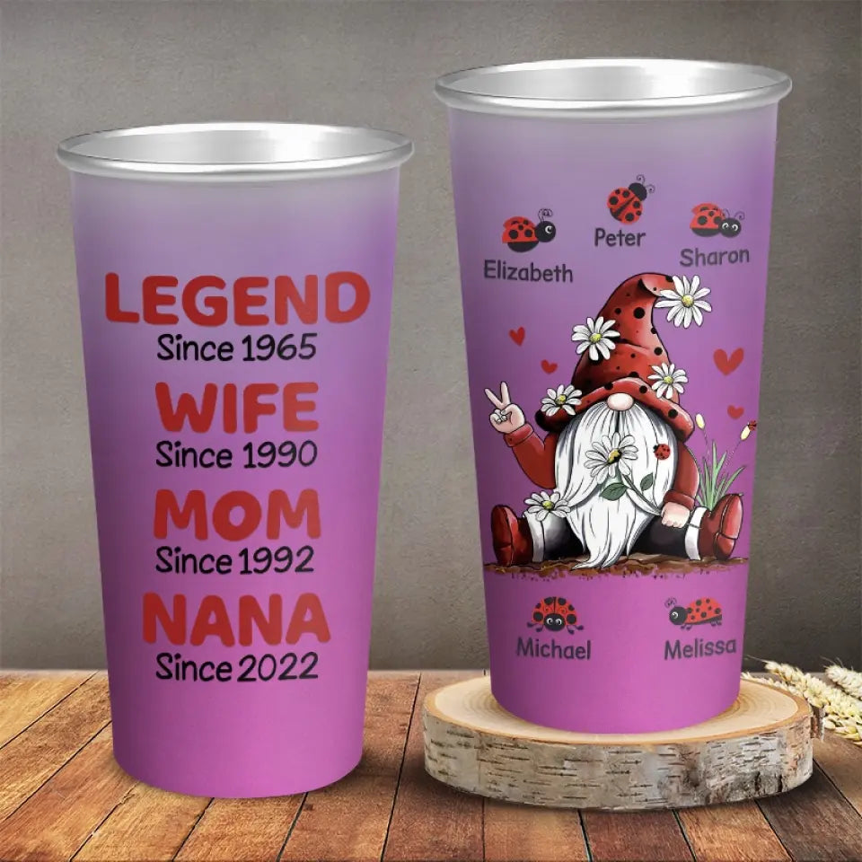 Legend Since - Family Personalized Custom Aluminum Changing Color Cup - Gift For Mom, Grandma