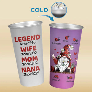 Legend Since - Family Personalized Custom Aluminum Changing Color Cup - Gift For Mom, Grandma