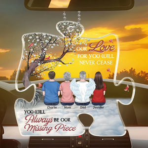 Our Eternal Love For You - Memorial Personalized Custom Car Ornament - Acrylic Custom Shaped - Sympathy Gift For Family Members