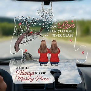 Our Eternal Love For You - Memorial Personalized Custom Car Ornament - Acrylic Custom Shaped - Sympathy Gift For Family Members