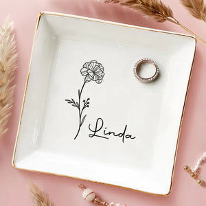 Best Friends Bloom Together - Bestie Personalized Custom Jewelry Dish - Gift For Best Friends, BFF, Sisters