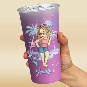 The Beach Is Calling And I Must Go - Bestie Personalized Custom Aluminum Changing Color Cup - Gift For Yourself, Best Friends, BFF, Sisters