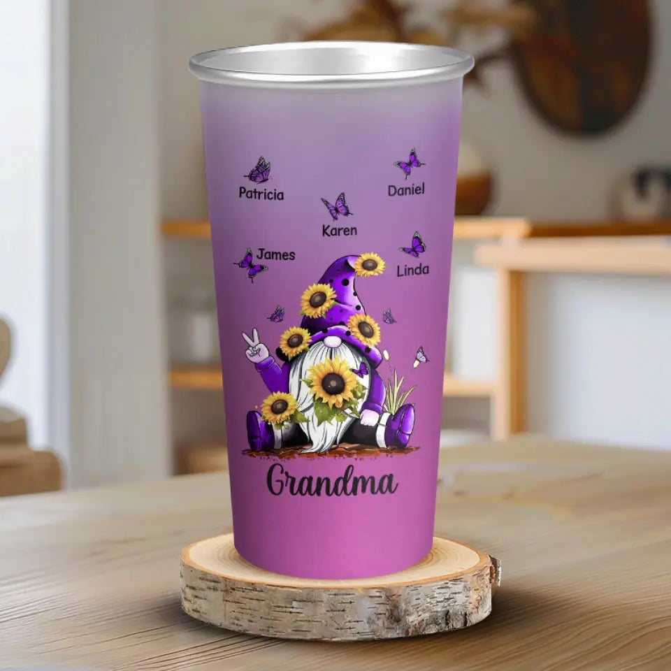 Grandma's Reasons To Be Happy - Family Personalized Custom Aluminum Changing Color Cup - Gift For Mom, Grandma