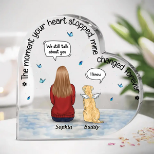 Beautiful Memories Silently Kept - Memorial Personalized Custom Heart Shaped Acrylic Plaque - Sympathy Gift For Pet Owners, Pet Lovers