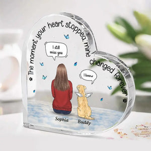 Beautiful Memories Silently Kept - Memorial Personalized Custom Heart Shaped Acrylic Plaque - Sympathy Gift For Pet Owners, Pet Lovers