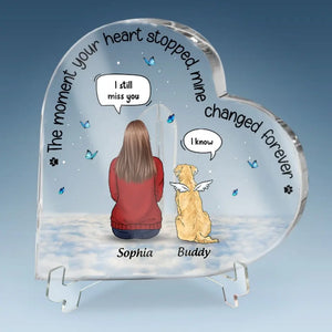 Beautiful Memories Silently Kept - Memorial Personalized Custom Heart Shaped Acrylic Plaque - Sympathy Gift For Pet Owners, Pet Lovers