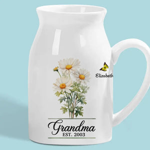 Grandmas Plant Seeds Of Love That Bloom Forever - Family Personalized Custom Home Decor Flower Vase - House Warming Gift For Mom, Grandma