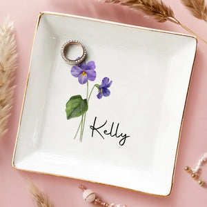 Friends Are Flowers That Never Fade - Bestie Personalized Custom Jewelry Dish - Wedding Gift, Bridesmaid Gift For Best Friends, BFF, Sisters