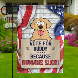 Stop Looking At Me And Vote - Dog & Cat Personalized Custom Flag - Gift For Pet Owners, Pet Lovers