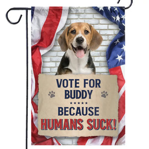 Custom Photo Vote For More Treats, Less Squirrels - Dog & Cat Personalized Custom Flag - Gift For Pet Owners, Pet Lovers