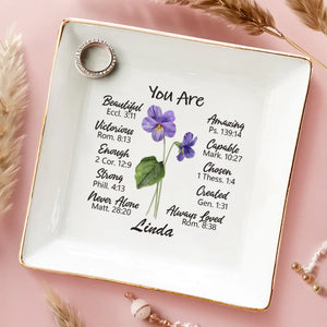 A Friend Is Like A Flower - Bestie Personalized Custom Jewelry Dish - Gift For Best Friends, BFF, Sisters