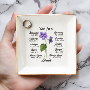 A Friend Is Like A Flower - Bestie Personalized Custom Jewelry Dish - Gift For Best Friends, BFF, Sisters