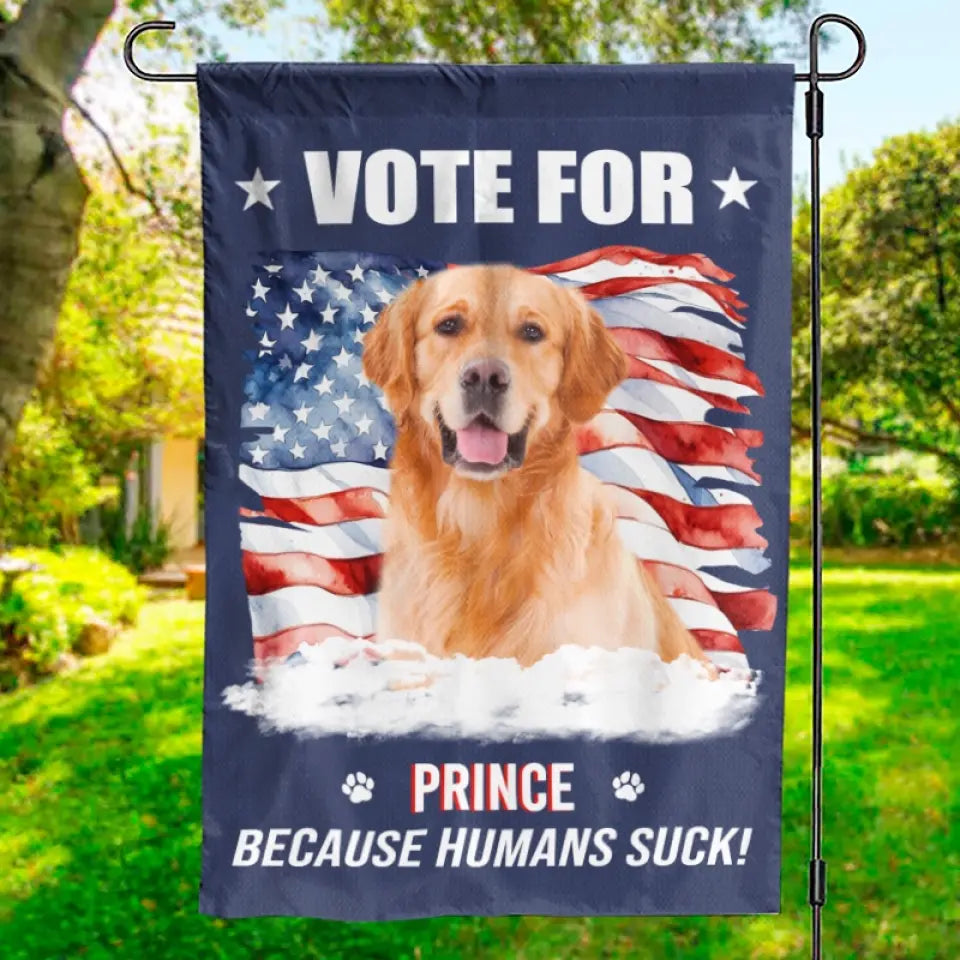 Custom Photo Talk Is Cheap, Voting Is Free - Dog Personalized Custom Flag - Gift For Pet Owners, Pet Lovers