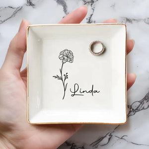 Best Friends Bloom Together - Bestie Personalized Custom Jewelry Dish - Gift For Best Friends, BFF, Sisters