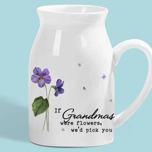 We Are Grandma's Favorite Flowers - Family Personalized Custom Home Decor Flower Vase - Gift For Mom, Grandma