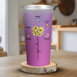 Grandma Fills Your Heart - Family Personalized Custom Aluminum Changing Color Cup - Gift For Mom, Grandma