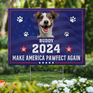 Custom Photo Furry Friend, My Vote's For You - Dog & Cat Personalized Custom Yard Sign - Gift For Pet Owners, Pet Lovers