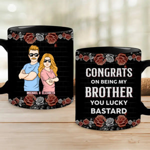 We Fight, But We Can't Live Without Each Other - Family Personalized Custom Black Mug - Gift For Family Members, Siblings, Brothers, Sisters