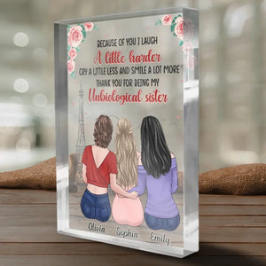 Thank You For Being My Sister - Bestie Personalized Custom Rectangle Shaped Acrylic Plaque - Gift For Best Friends, BFF, Sisters