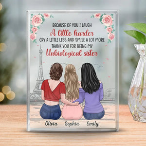 Thank You For Being My Sister - Bestie Personalized Custom Rectangle Shaped Acrylic Plaque - Gift For Best Friends, BFF, Sisters