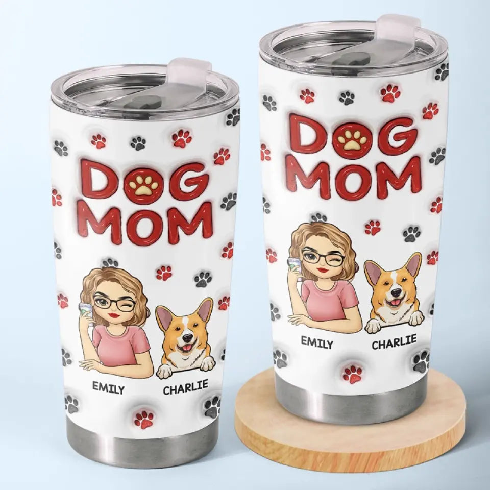 A Piece Of My Heart - Dog & Cat Personalized Custom 3D Inflated Effect Printed Tumbler - Gift For Pet Owners, Pet Lovers