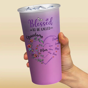 Blessed To Be Called Grandma - Family Personalized Custom Aluminum Changing Color Cup - Gift For Mom, Grandma