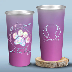 Just A Girl Who Loves Pets - Dog & Cat Personalized Custom Aluminum Changing Color Cup - Gift For Pet Owners, Pet Lovers