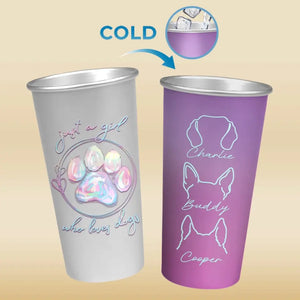 Just A Girl Who Loves Pets - Dog & Cat Personalized Custom Aluminum Changing Color Cup - Gift For Pet Owners, Pet Lovers