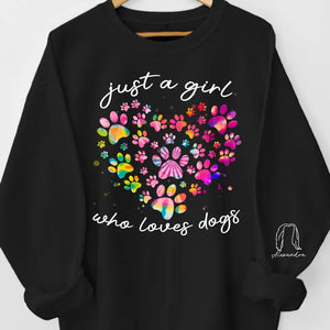 A Girl’s Best Friend Has Paws - Dog & Cat Personalized Custom Unisex Sweatshirt With Design On Sleeve - Gift For Pet Owners, Pet Lovers