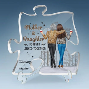 I Am Born Of Love, Love Is My Mother - Family Personalized Custom Puzzle Shaped Acrylic Plaque - Gift For Mom, Daughter