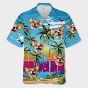 Custom Photo Hello, I'm Ready For The Summer - Dog & Cat Personalized Custom Unisex Tropical Hawaiian Aloha Shirt - Summer Vacation Gift, Gift For Pet Owners, Pet Lovers