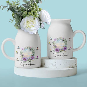 A Touch Of Floral Makes Everything Better - Family Personalized Custom Home Decor Flower Vase - House Warming Gift For Mom, Grandma