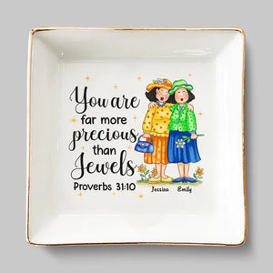 The Best Mirror Is An Old Friend - Bestie Personalized Custom Jewelry Dish - Gift For Best Friends, BFF, Sisters