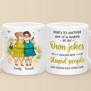 True Friends Are Never Apart, Maybe In Distance But Never In Heart - Bestie Personalized Custom Mug - Gift For Best Friends, BFF, Sisters