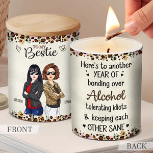 Raising A Glass To Our Unique Brand Of Friendship - Bestie Personalized Custom Smokeless Scented Candle - Gift For Best Friends, BFF, Sisters