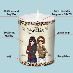 Raising A Glass To Our Unique Brand Of Friendship - Bestie Personalized Custom Smokeless Scented Candle - Gift For Best Friends, BFF, Sisters