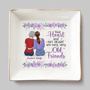 Ancient Hearts, Eternal Friends - Bestie Personalized Custom Jewelry Dish - Gift For Best Friends, BFF, Sisters