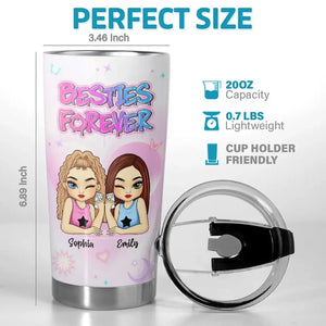 Besties Forever - Bestie Personalized Custom Tumbler - Gift For Best Friends, BFF, Sisters