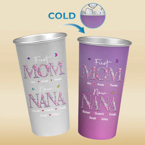 I Have Two Titles Mom & Nana And I'm Blessed By Both - Family Personalized Custom Aluminum Changing Color Cup - Gift For Mom, Grandma