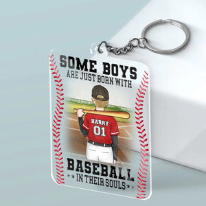 Practice With Humility, Not Hubris - Family Personalized Custom Shaped Acrylic Keychain - Gift For Family Members, Baseball Players, Baseball Lovers