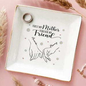 A Daughter Is Someone You Laugh With, Dream With, And Love With All Your Heart - Family Personalized Custom Jewelry Dish - Gift For Mom, Daughter