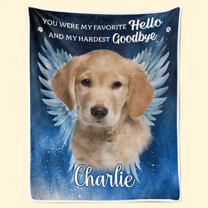 Custom Photo Your Wings Were Ready But My Heart Was Not - Memorial Personalized Custom Blanket - Sympathy Gift For Pet Owners, Pet Lovers