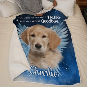 Custom Photo Your Wings Were Ready But My Heart Was Not - Memorial Personalized Custom Blanket - Sympathy Gift For Pet Owners, Pet Lovers