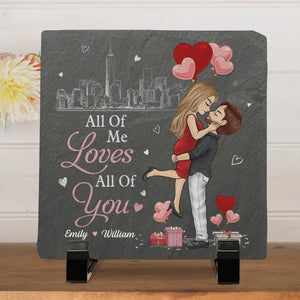 My Favorite Love Story Is Ours - Couple Personalized Custom Square Shaped Stone With Stand -  Gift For Husband Wife, Anniversary