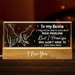 I Smile A Lot More Because Of My Sister - Bestie Personalized Custom Acrylic Letters 3D LED Night Light - Gift For Best Friends, BFF, Sisters