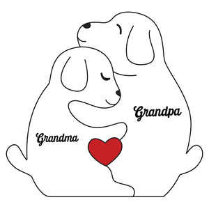 The Love Of A Family Is A Life's Greatest Blessing - Family Personalized Custom Puppy Shaped Wooden Art Puzzle - Wooden Pet Carvings, Wood Sculpture Table Ornaments, Carved Wood Decor - Gift For Family Members