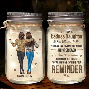 Follow Your Dreams, Believe In Yourself - Family Personalized Custom Mason Jar Light - Gift For Mom, Daughter